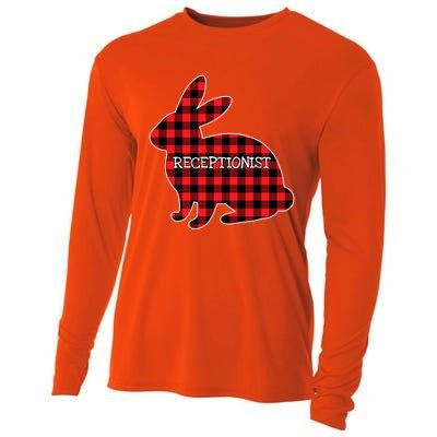 Easter Day Costume Red Plaid Bunny Graphic Receptionist Gift Cooling Performance Long Sleeve Crew