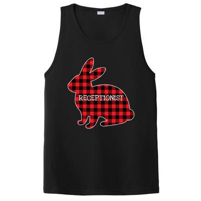 Easter Day Costume Red Plaid Bunny Graphic Receptionist Gift PosiCharge Competitor Tank