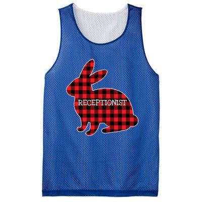 Easter Day Costume Red Plaid Bunny Graphic Receptionist Gift Mesh Reversible Basketball Jersey Tank