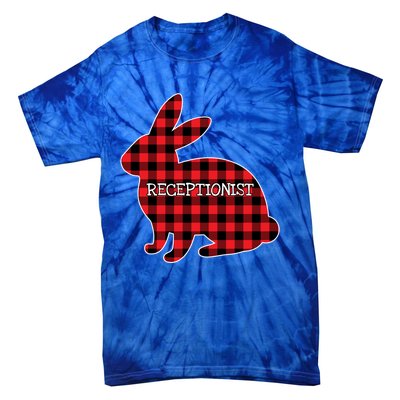 Easter Day Costume Red Plaid Bunny Graphic Receptionist Gift Tie-Dye T-Shirt