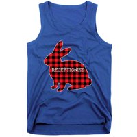 Easter Day Costume Red Plaid Bunny Graphic Receptionist Gift Tank Top