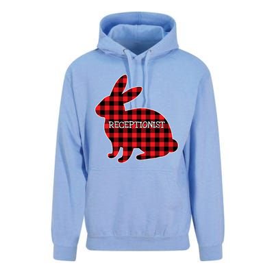 Easter Day Costume Red Plaid Bunny Graphic Receptionist Gift Unisex Surf Hoodie