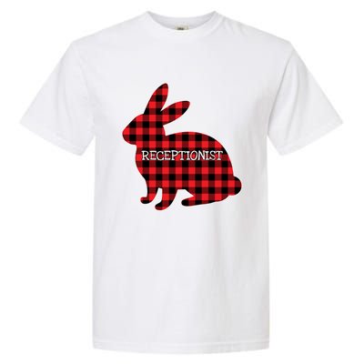 Easter Day Costume Red Plaid Bunny Graphic Receptionist Gift Garment-Dyed Heavyweight T-Shirt