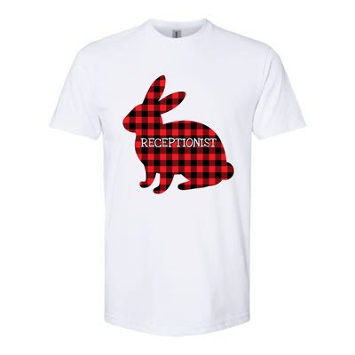 Easter Day Costume Red Plaid Bunny Graphic Receptionist Gift Softstyle CVC T-Shirt