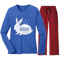 Easter Day Costume Vintage Bunny Graphic Receptionist Great Gift Women's Long Sleeve Flannel Pajama Set 