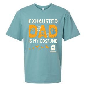 Exhausted Dad Costume Funny Matching Halloween Sueded Cloud Jersey T-Shirt