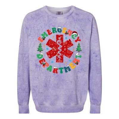 Emergency Department Christmas Ed Tech Nurse Merry Xmas Colorblast Crewneck Sweatshirt