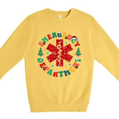 Emergency Department Christmas Ed Tech Nurse Merry Xmas Premium Crewneck Sweatshirt