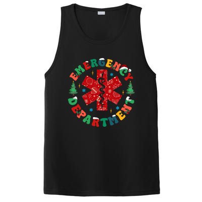 Emergency Department Christmas Ed Tech Nurse Merry Xmas PosiCharge Competitor Tank