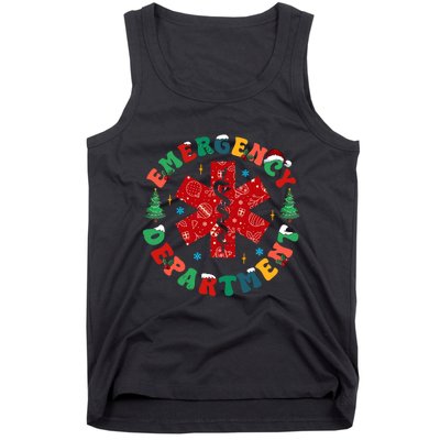 Emergency Department Christmas Ed Tech Nurse Merry Xmas Tank Top