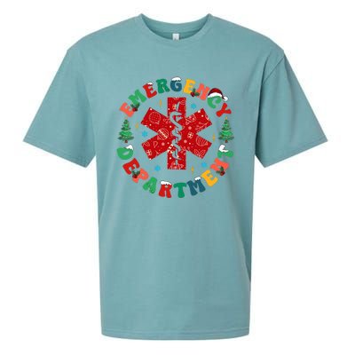 Emergency Department Christmas Ed Tech Nurse Merry Xmas Sueded Cloud Jersey T-Shirt