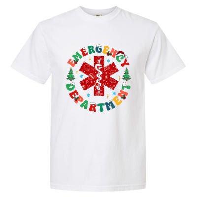 Emergency Department Christmas Ed Tech Nurse Merry Xmas Garment-Dyed Heavyweight T-Shirt