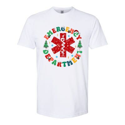 Emergency Department Christmas Ed Tech Nurse Merry Xmas Softstyle CVC T-Shirt