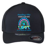 Earth Day Chef Lunch Lady Feeding Is A Work Of Heart Flexfit Unipanel Trucker Cap
