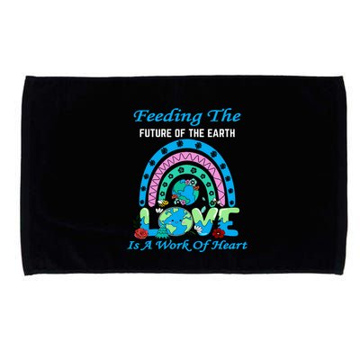 Earth Day Chef Lunch Lady Feeding Is A Work Of Heart Microfiber Hand Towel