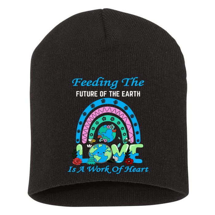 Earth Day Chef Lunch Lady Feeding Is A Work Of Heart Short Acrylic Beanie