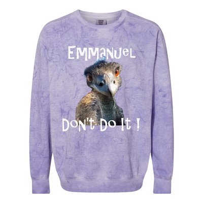 Emmanuel DonT Do It Funny Viral Emu Colorblast Crewneck Sweatshirt