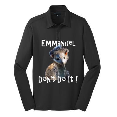 Emmanuel DonT Do It Funny Viral Emu Silk Touch Performance Long Sleeve Polo