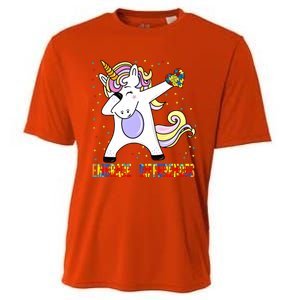 Embrace Differences Dabbing Unicorn Autism Awareness Gift Cooling Performance Crew T-Shirt