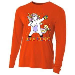 Embrace Differences Dabbing Unicorn Autism Awareness Gift Cooling Performance Long Sleeve Crew