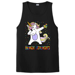 Embrace Differences Dabbing Unicorn Autism Awareness Gift PosiCharge Competitor Tank