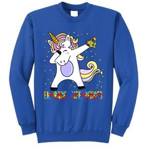 Embrace Differences Dabbing Unicorn Autism Awareness Gift Sweatshirt