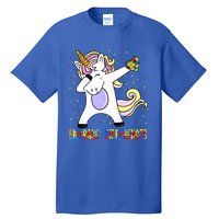 Embrace Differences Dabbing Unicorn Autism Awareness Gift Tall T-Shirt