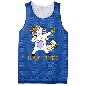 Embrace Differences Dabbing Unicorn Autism Awareness Gift Mesh Reversible Basketball Jersey Tank