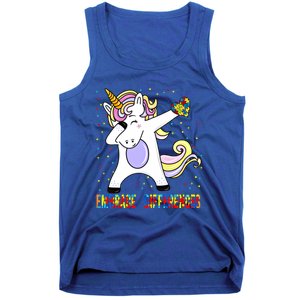 Embrace Differences Dabbing Unicorn Autism Awareness Gift Tank Top