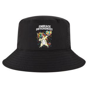 Embrace Differences Dabbing Unicorn Gift Autism Awareness Funny Gift Cool Comfort Performance Bucket Hat