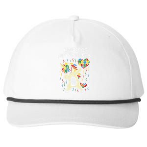 Embrace Differences Dabbing Unicorn Gift Autism Awareness Funny Gift Snapback Five-Panel Rope Hat