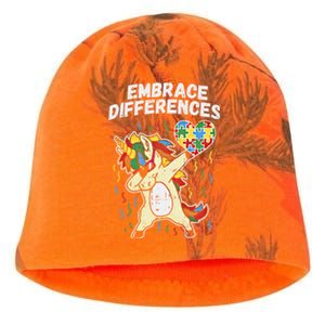 Embrace Differences Dabbing Unicorn Gift Autism Awareness Funny Gift Kati - Camo Knit Beanie