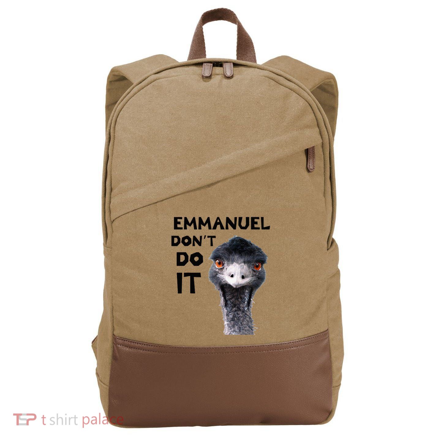 Emmanuel DonT Do It Viral Emu Cotton Canvas Backpack