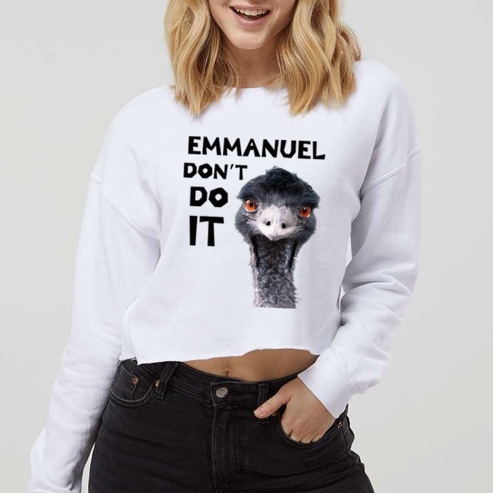 Emmanuel DonT Do It Viral Emu Cropped Pullover Crew
