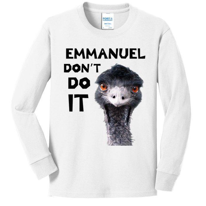 Emmanuel DonT Do It Viral Emu Kids Long Sleeve Shirt