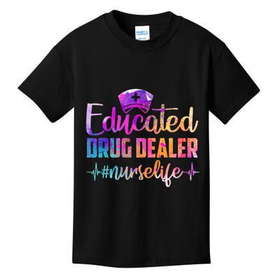 Educated Drug Dealer Nurse Life Funny Nurse Heart Beat Kids T-Shirt