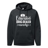 Educated Drug Dealer Nurse Life Funny Nurse Heart Beat Performance Fleece Hoodie