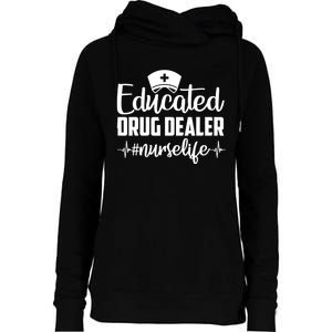 Educated Drug Dealer Nurse Life Funny Nurse Heart Beat Womens Funnel Neck Pullover Hood