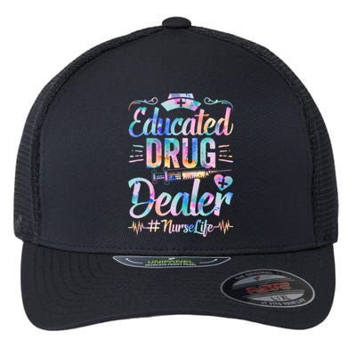 Educated Drug Dealer Nurse Life Funny Nurse Heart Beat Gift Flexfit Unipanel Trucker Cap