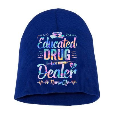 Educated Drug Dealer Nurse Life Funny Nurse Heart Beat Gift Short Acrylic Beanie