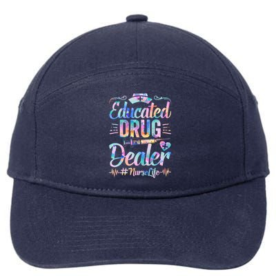 Educated Drug Dealer Nurse Life Funny Nurse Heart Beat Gift 7-Panel Snapback Hat