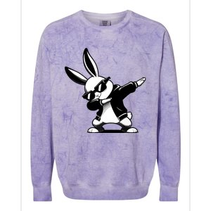 Easter Day Dabbing Bunny Rabbit Hip Hop Easter Baket Colorblast Crewneck Sweatshirt