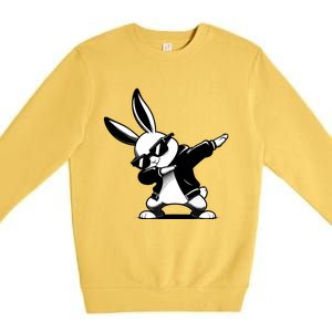 Easter Day Dabbing Bunny Rabbit Hip Hop Easter Baket Premium Crewneck Sweatshirt