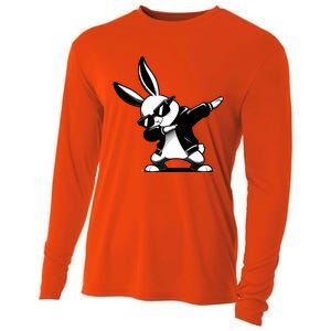 Easter Day Dabbing Bunny Rabbit Hip Hop Easter Baket Cooling Performance Long Sleeve Crew