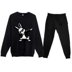 Easter Day Dabbing Bunny Rabbit Hip Hop Easter Baket Premium Crewneck Sweatsuit Set