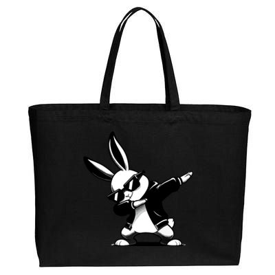 Easter Day Dabbing Bunny Rabbit Hip Hop Easter Baket Cotton Canvas Jumbo Tote