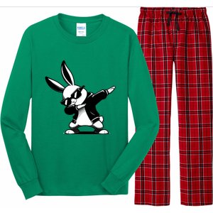 Easter Day Dabbing Bunny Rabbit Hip Hop Easter Baket Long Sleeve Pajama Set