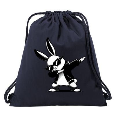 Easter Day Dabbing Bunny Rabbit Hip Hop Easter Baket Drawstring Bag