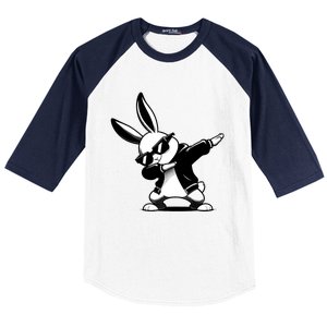 Easter Day Dabbing Bunny Rabbit Hip Hop Easter Baket Baseball Sleeve Shirt