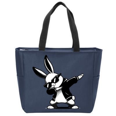 Easter Day Dabbing Bunny Rabbit Hip Hop Easter Baket Zip Tote Bag